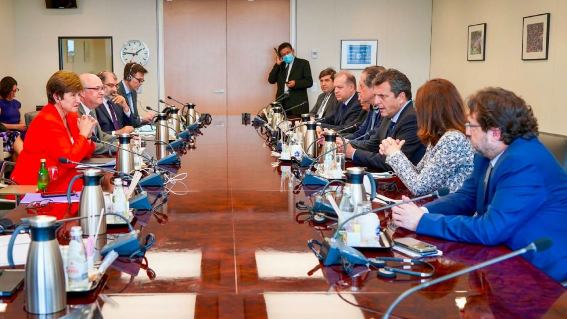 Economy Minister Sergio Massa leads talks with International Monetary Fund (IMF) Kristalina Georgieva in Washington.