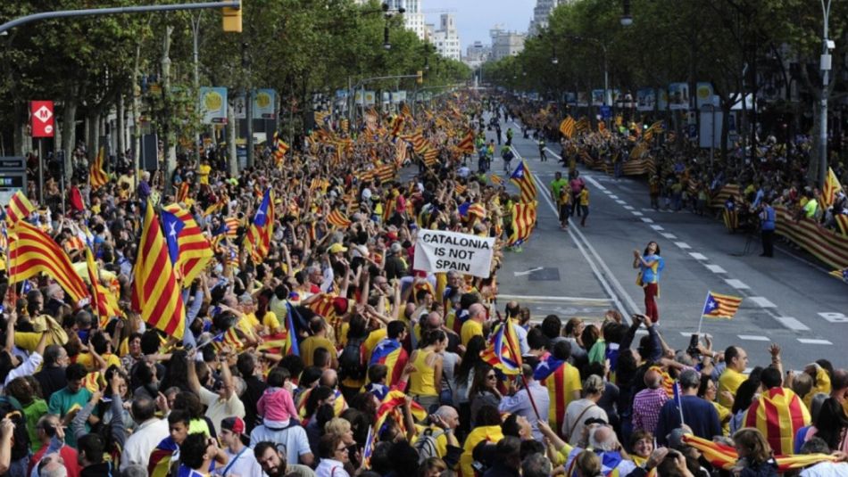 Demostración de fuerza de los separatistas catalanes