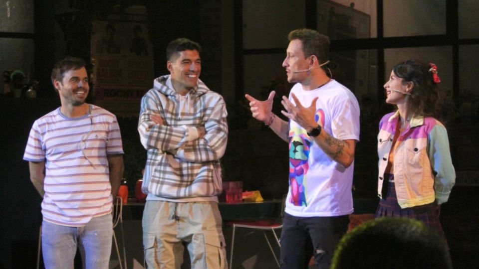 Luis Suárez subió al escenario junto a Nico Vázquez, Benja Rojas y Gime Accardi