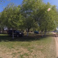 El camping Alsina está ubicado sobre el Riacho Baradero y a mano derecha, aguas abajo, a unos diez kilómetros esta la boca del Paraná de las Palmas.