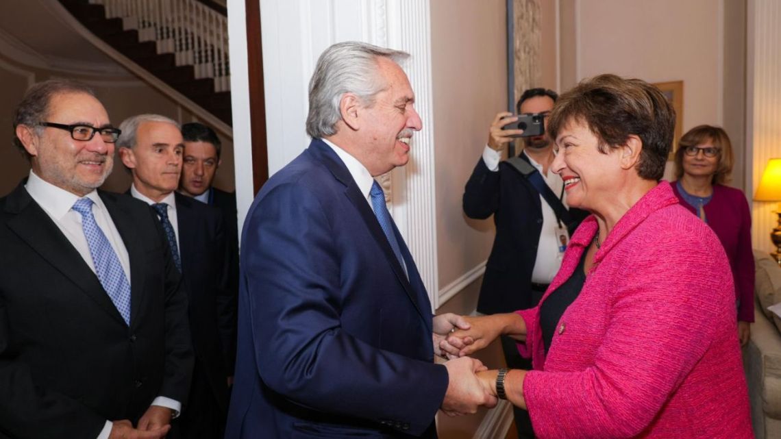 President Alberto Fernández meets with IMF Managing Director Kristalina Georgieva.