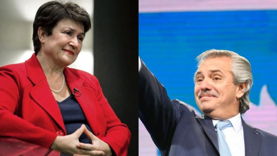 Kristalina Gueorguieva y Alberto Fernández