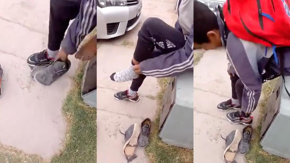 Un hombre de Córdoba le regaló sus zapatillas a un niño que tenía rotas las suyas 20220921