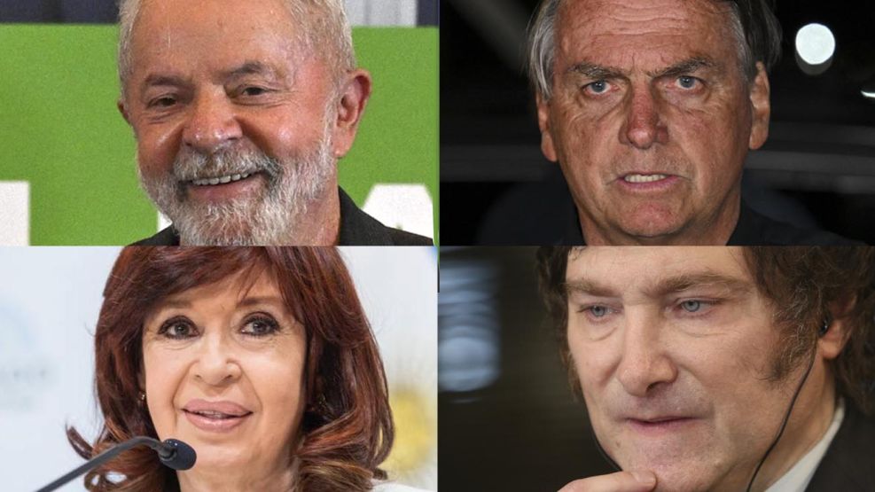 Luís Lula Da Silva, Jair Bolsonaro, Cristina Fernández y Javier Milei 20221004