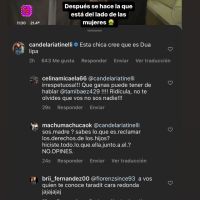 Tamara Báez cruzó a Cande Tinelli: "Se hace la que está del lado de las mujeres"