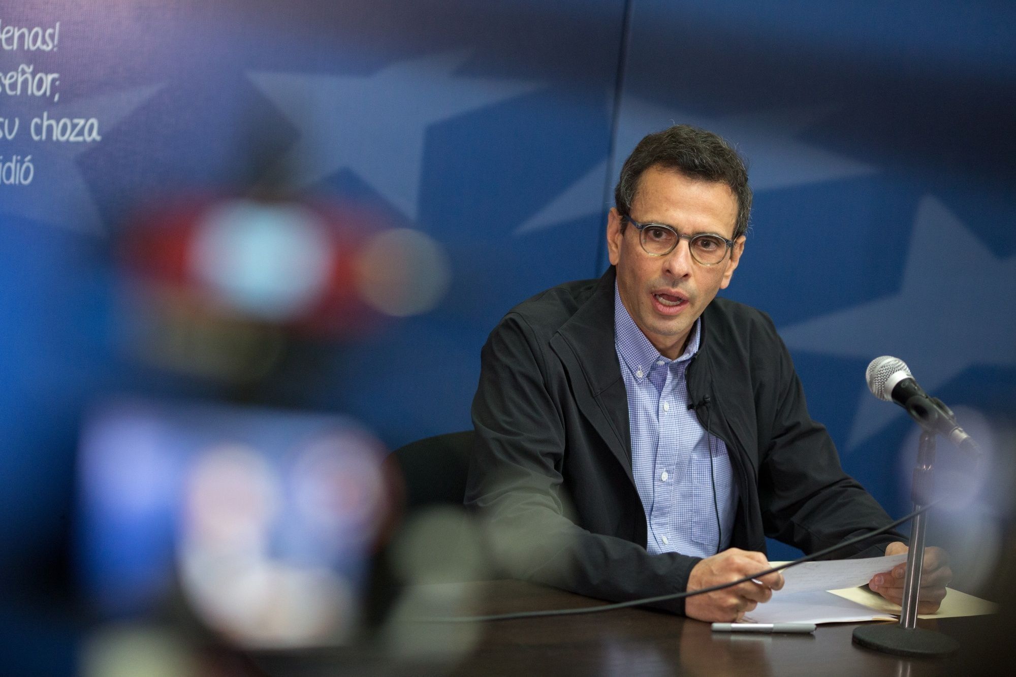 Venezuelan Opposition Leaders Henrique Capriles Holds Press Briefing