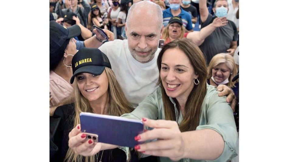 Maylin con Vidal y Larreta