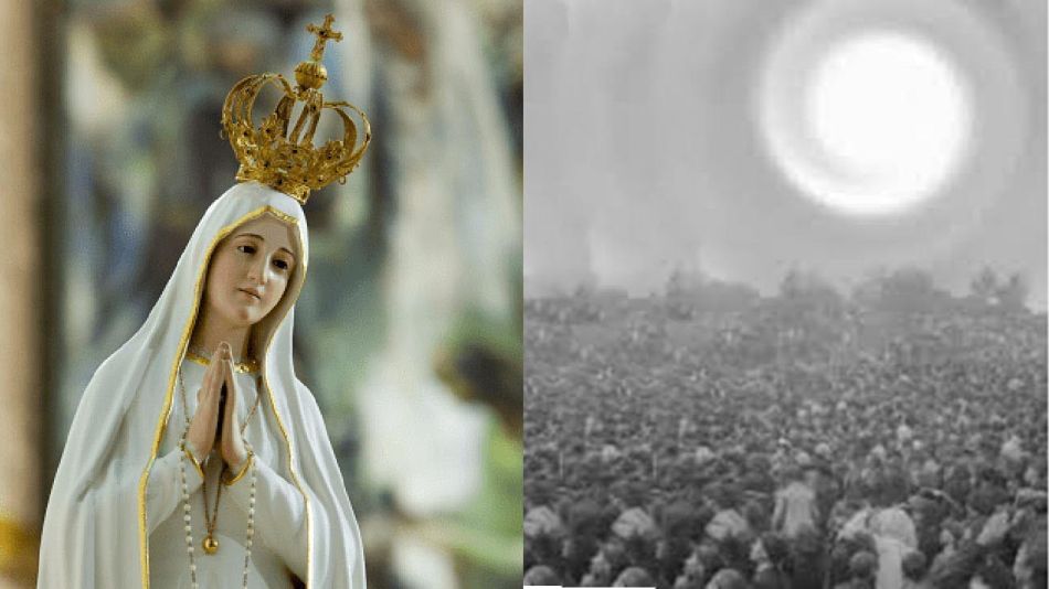 El día en que apareció la Virgen de Fátima y  personas vieron que el  sol 