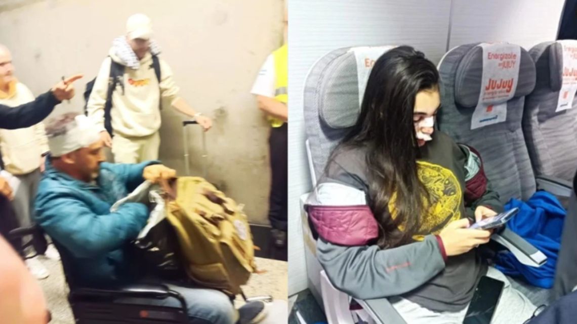 The photos that show what the passengers on the flight affected by the turbulence experienced