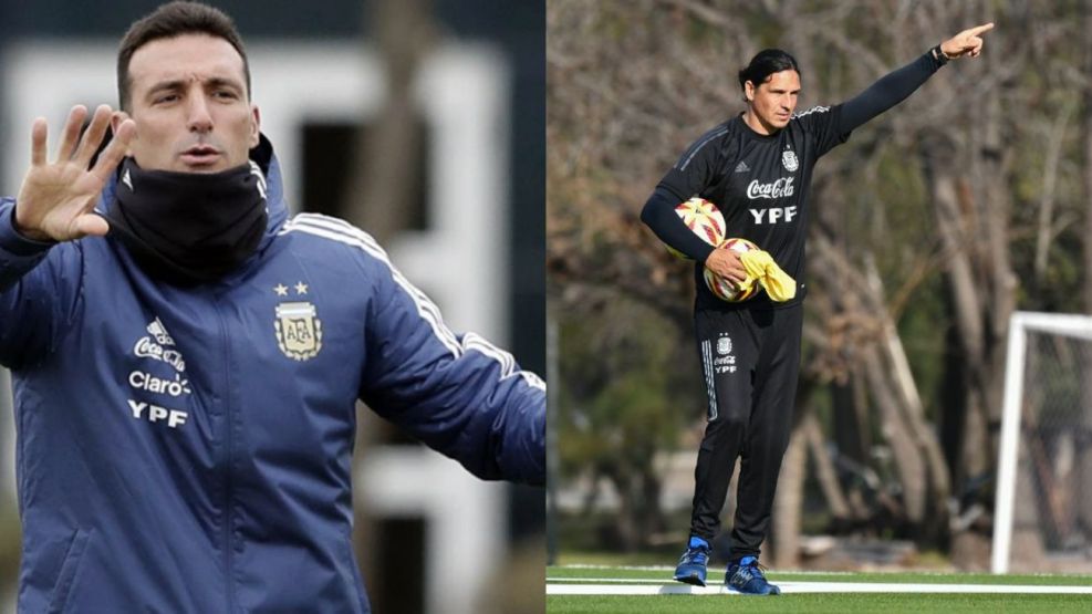 Liones Scaloni y Germán Portanova, técnicos de los elencos nacionales masculinos y femeninos