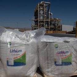 99.99 percent lithium bags inside the El Carmen lithium processing plant in Antofagasta, Chile.