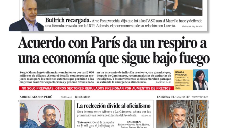 La tapa del Diario PERFIL de este sábado 29 de octubre de 2022