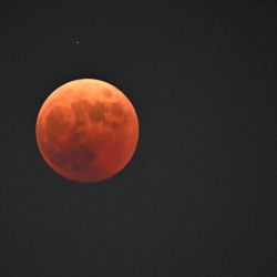 La luna de sangre se ve durante un eclipse lunar total en Goyang, al noroeste de Seúl, Corea del Sur. | Foto:JUNG YEON-JE / AFP