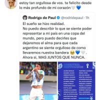 Mundial Qatar 2022: el mensaje de Tini Stoessel para Rodrigo de Paul