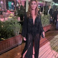 Juliana Awada lució un vestido en tul francés para la boda de Jorge Macri y María Belén Ludueña