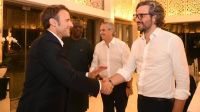 Alberto Fernández y Santiago Cafiero en la cena ofrecida por Macron en Indonesia 20221114