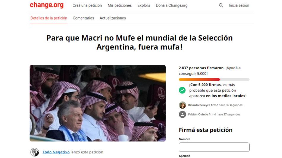 Macri Change.org