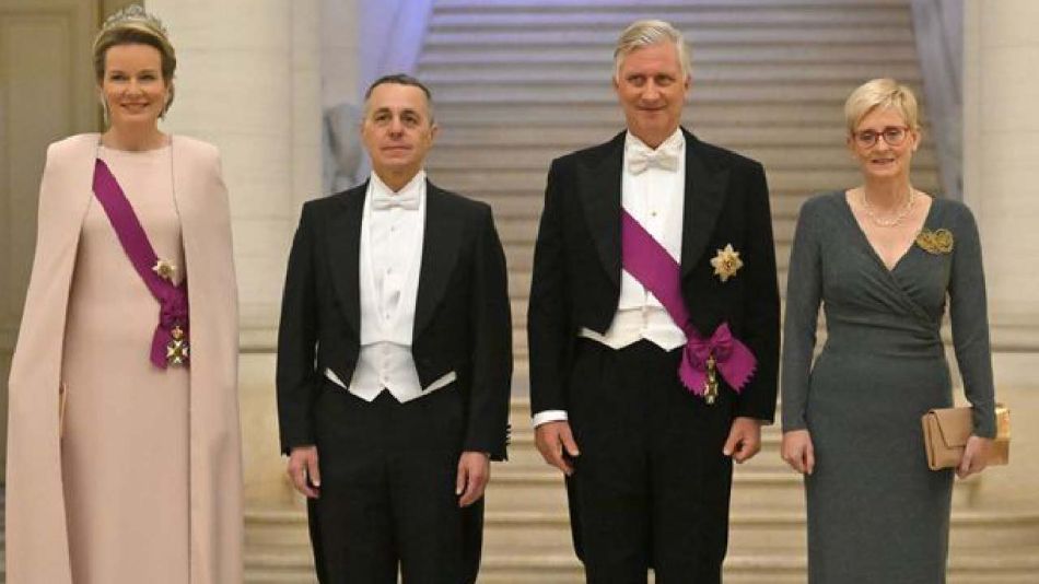 Los reyes de Bélgica junto al presidente de Suiza y la primera dama