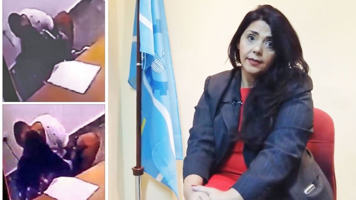 Comodoro Rivadavia Judge Mariel Suárez denies kissing a prisoner at a jail in Trelew.