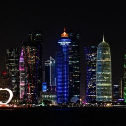 Una vista del horizonte de Doha durante el mundial de fútbol Qatar 2022. | Foto:MIGUEL MEDINA / AFP