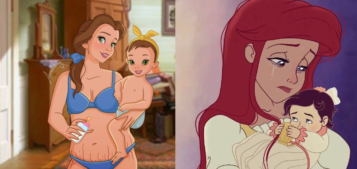 Las princesas de Disney tienen problemas cotidianos y una ilustradora lo retrata