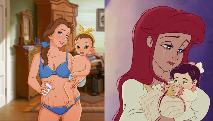 Las princesas de Disney tienen problemas cotidianos y una ilustradora lo retrata
