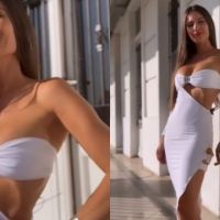 Pampita vestido blanco