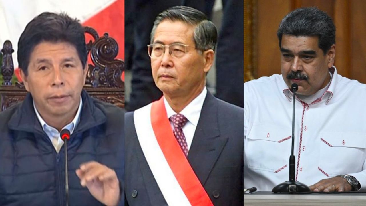 De izq a der: Pedro Castillo, Alberto Fujimori, Nicolás Maduro | Foto:CEDOC