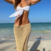 Esta es la Pollera Pampi en tejido crochet que usa Pampita