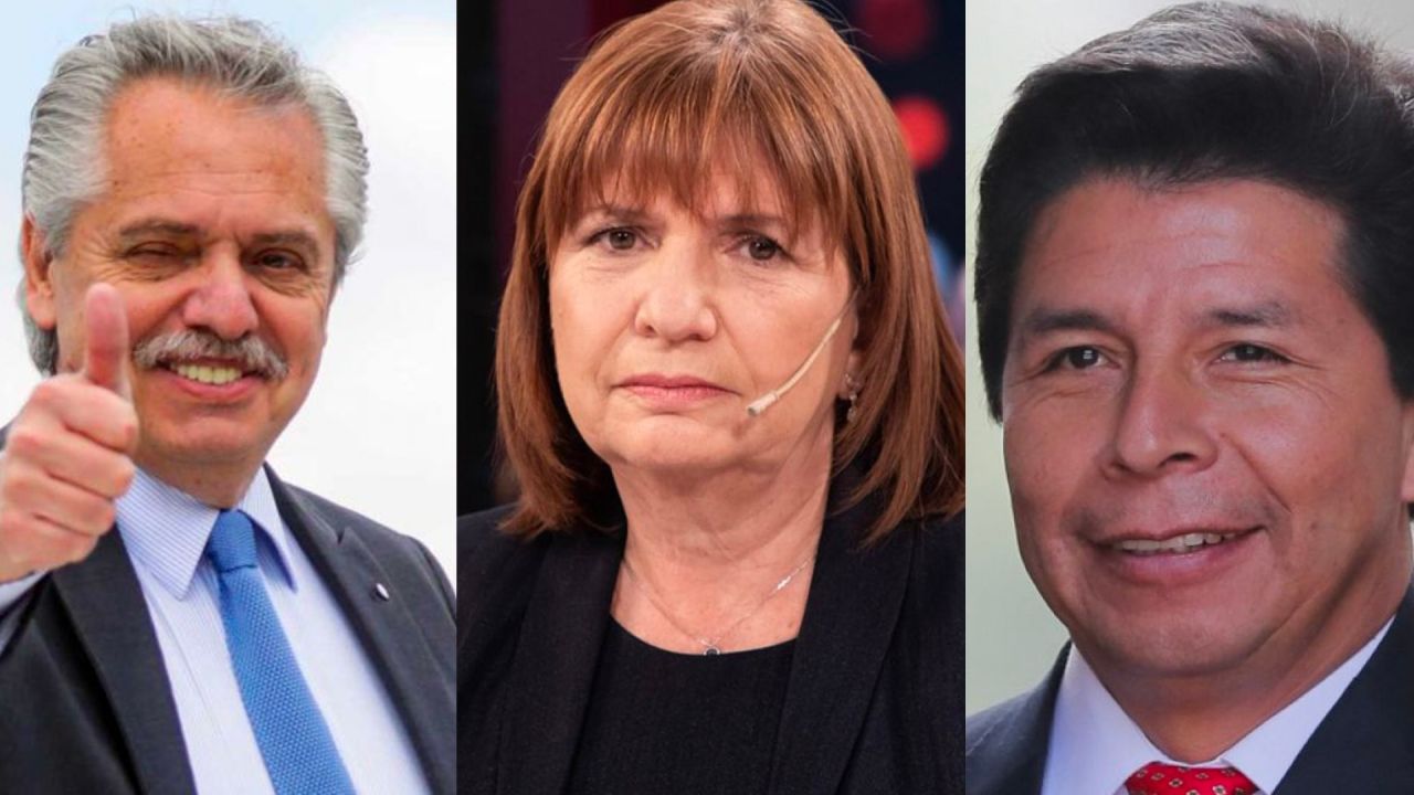 De izq a der: Alberto Fernández, Patricia Bullrich, Pedro Castillo | Foto:CEDOC