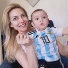 Fabiola Yáñez y su hijo Francisco Fernández celebraron el triunfo de Argentina