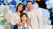 Antonela Roccuzzo, Thiago y Lionel Messi