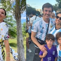 Pampita celebró el triunfo de la Selección Argentina junto a sus hijos en el Obelisco
