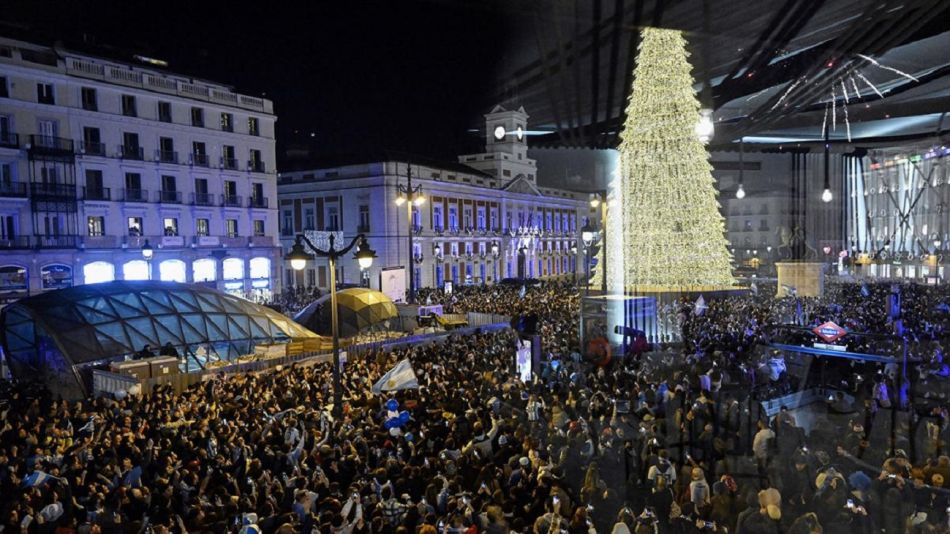 Así festejaron los argentinos en Madrid la obtención de la tercera