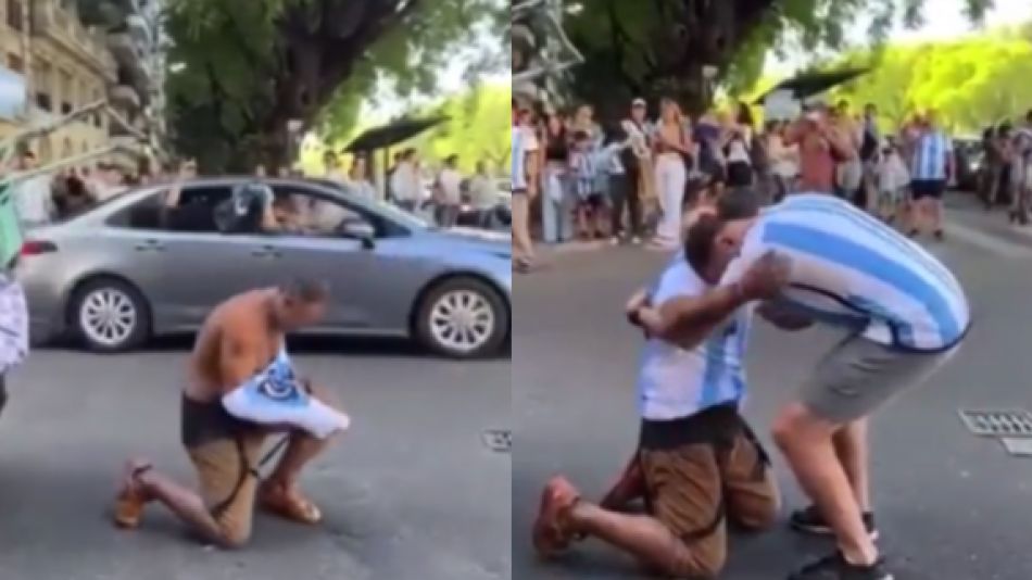 Festejo entre hinchas
