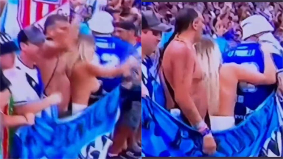 Hincha argentina hizo topless en la final del Mundial 20221219