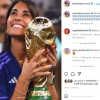 Antonela Roccuzzo compartió su emoción con las mejores fotos tras la victoria de Argentina en Qatar
