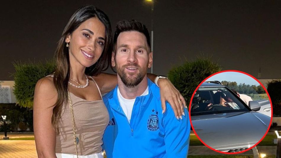Con un romántico beso, Antonela Roccuzzo recibió a Lionel Messi en Rosario