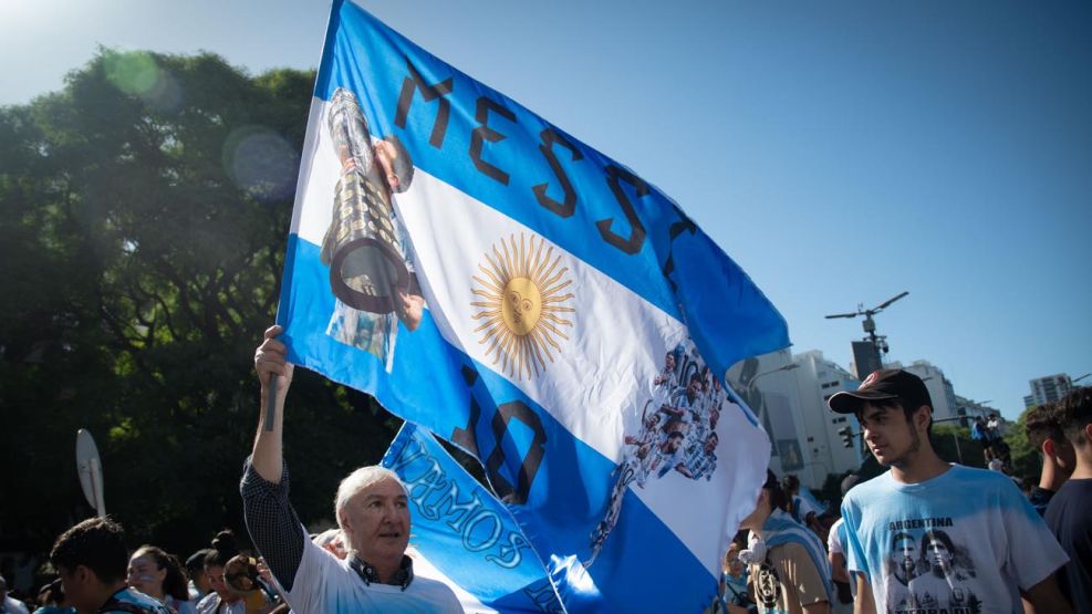 Festejos en el Obelisco por el Campeonato Mundial de Futbol 20221220