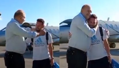 Omar Perotti junto a Lionel Messi