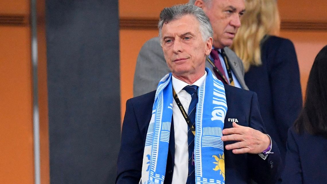 Former president Mauricio Macri attends one of Argentina's World Cup clashes at Qatar 2022.