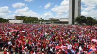 Una multitud en la asunción de Lula da Silva en Brasilia.