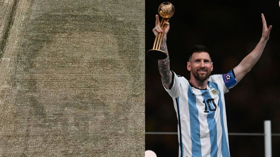 Festejo Mundial: la cara de Lionel Messi llegó a los campos argentinos
