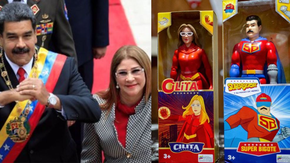 Superbigote y Cilita, los muñecos inspirados en Maduro y su mujer