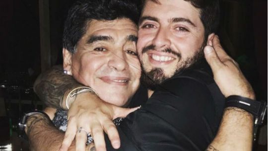 Diego Maradona y su hijo