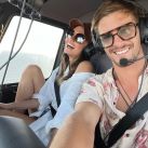 Sofía Jujuy Jiménez y Bautista Bello sobrevolaron Punta del Este en un lujoso helicóptero privado