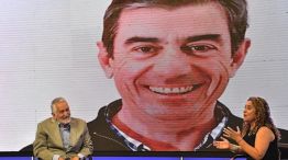 Alberto Rodríguez Saá, en el anuncio de Jorge Fernández como su candidato a gobernador puntano en las elecciones de junio.