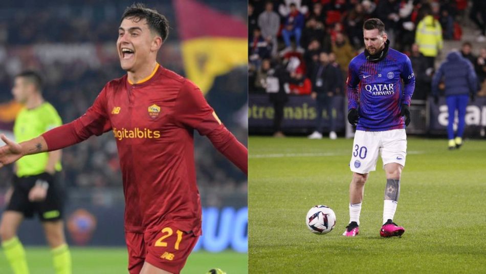 Doblete de Paulo Dybala en el triunfo de la Roma y caída del PSG de Lionel Messi