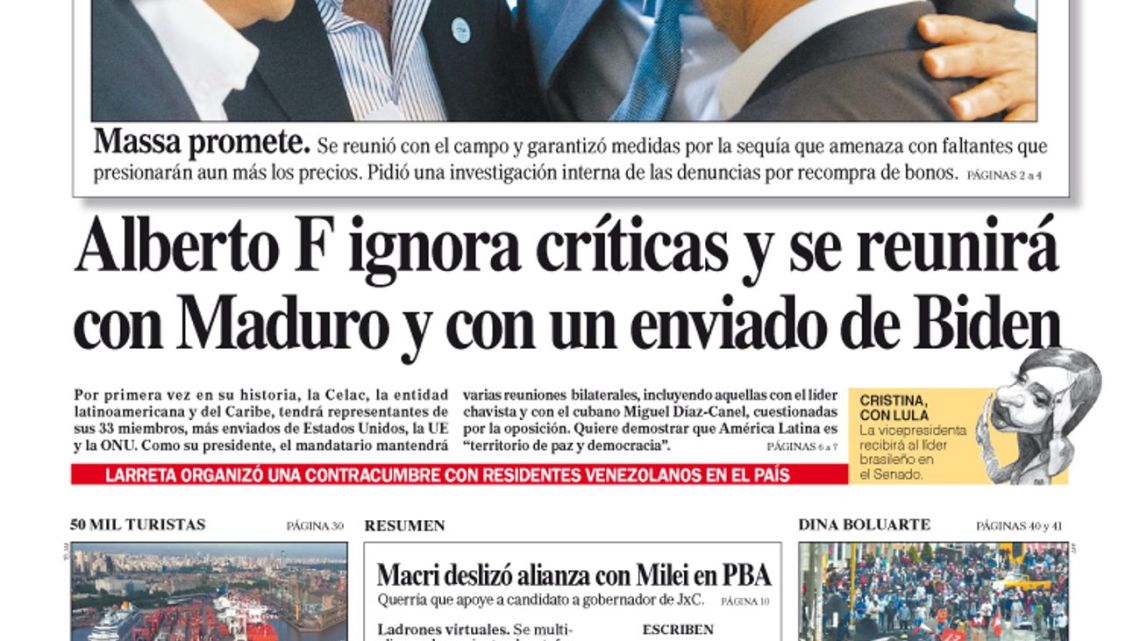 The cover of the PROFILE newspaper for this Saturday, January 21, 2023
