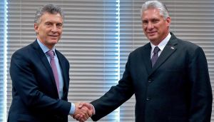 Mauricio Macri y Miguel Díaz Canel
